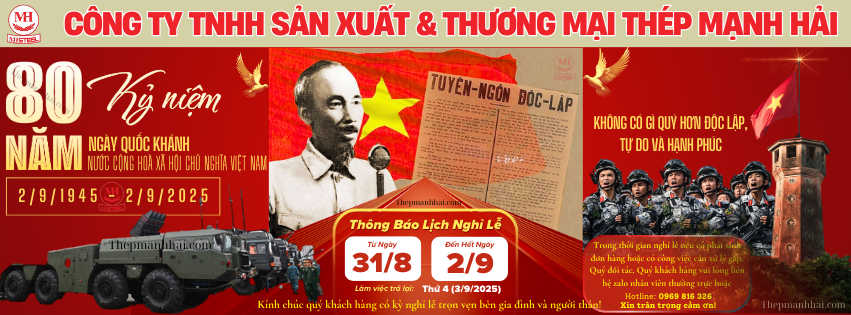 THÉP MẠNH HẢI THÔNG BÁO NGHỈ LỄ QUỐC KHÁNH 2/9