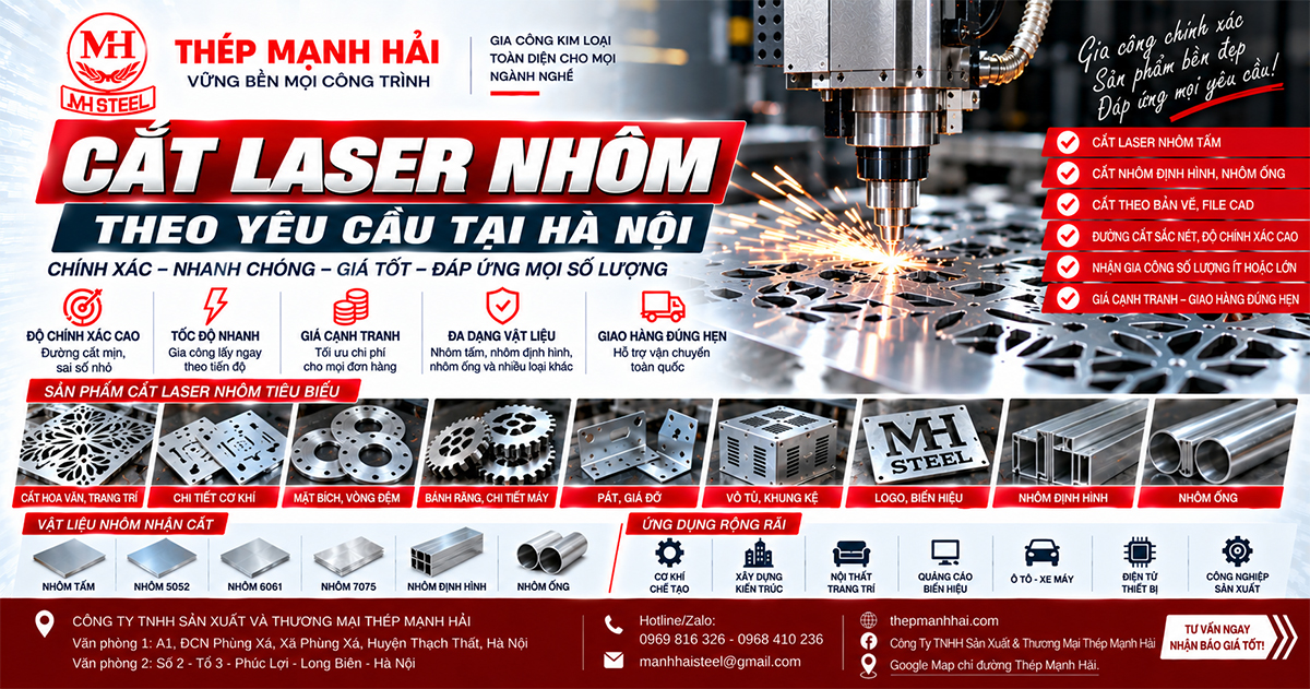 Cắt laser nhôm - Dịch vụ cắt nhôm chính xác tại Hà Nội