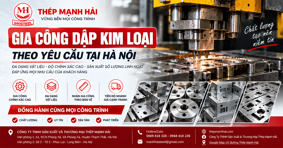 Gia công dập kim loại theo yêu cầu tại Hà Nội