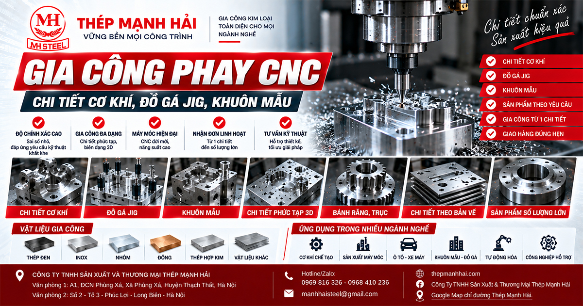 Gia công phay CNC chi tiết cơ khí, đồ gá Jig, khuôn mẫu