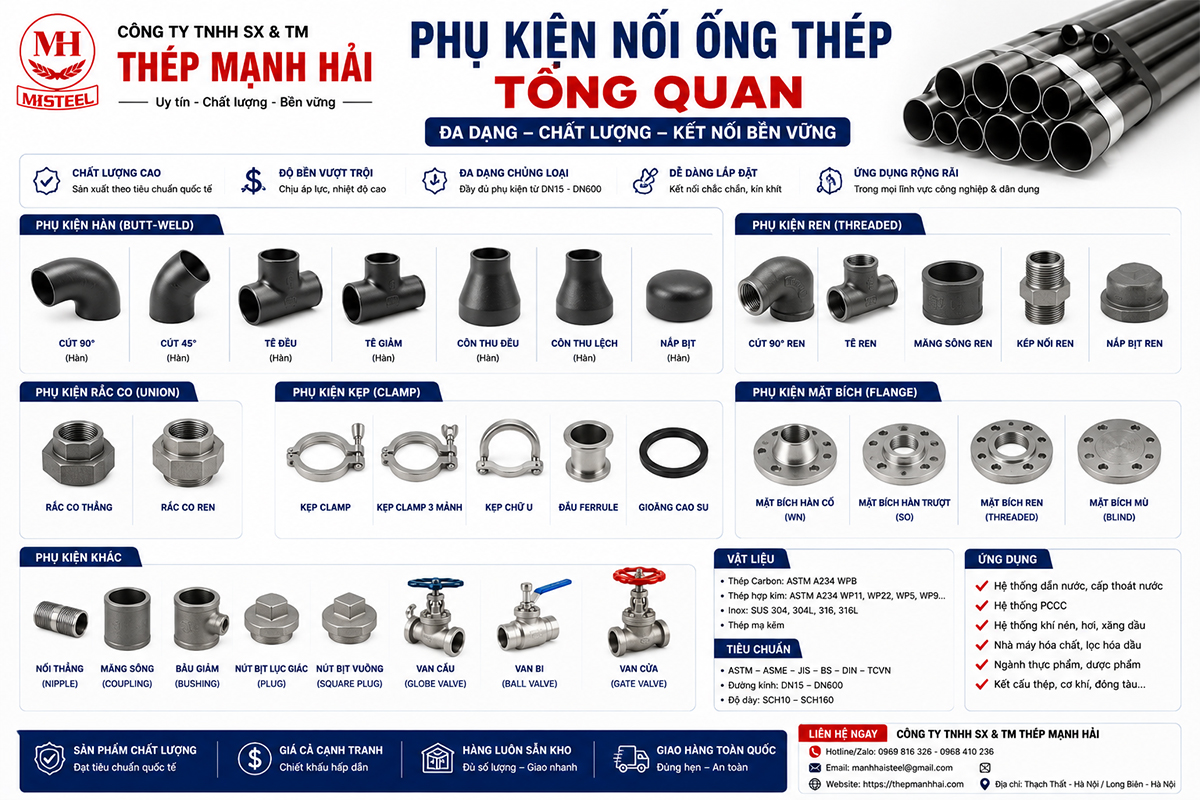 Phụ kiện nối ống thép tổng quan