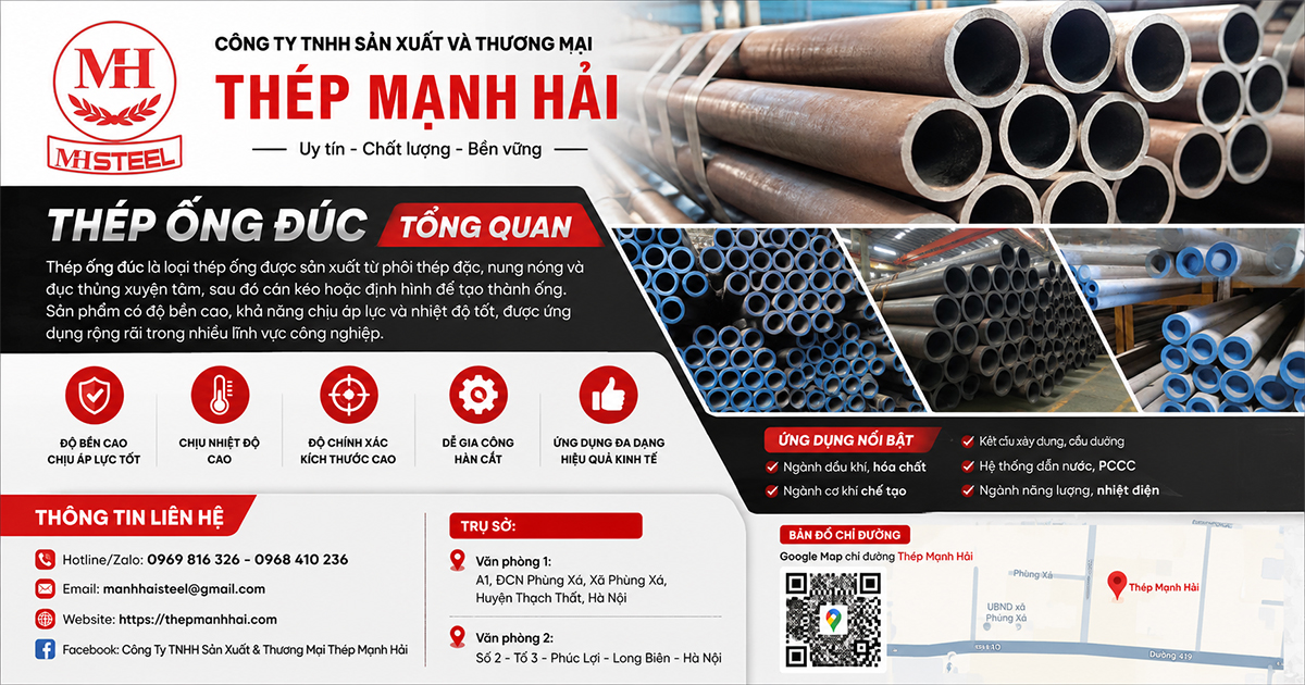 Thép ống đúc là gì? Tổng quan quy cách, bảng giá và ứng dụng ống thép đúc liền 2026