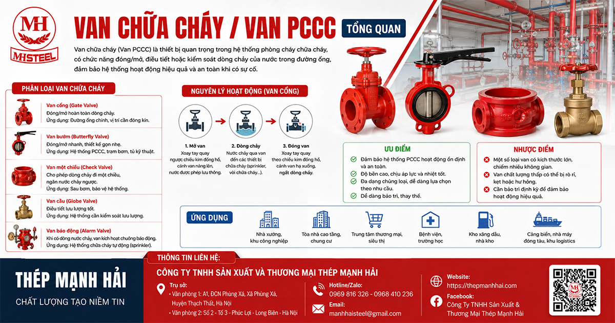 Van chữa cháy (Van PCCC) là gì? Tổng quan các loại van chữa cháy phổ biến hiện nay