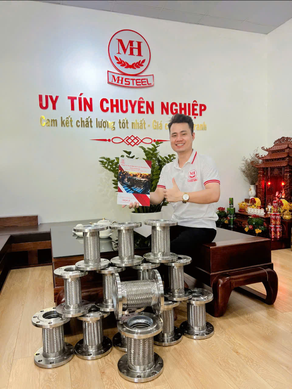 Khớp nối mềm dạng lưới inox mặt bích, mặc Rắc-co Giá TỐT | Khớp Nối Mềm THÉP MẠNH HẢI