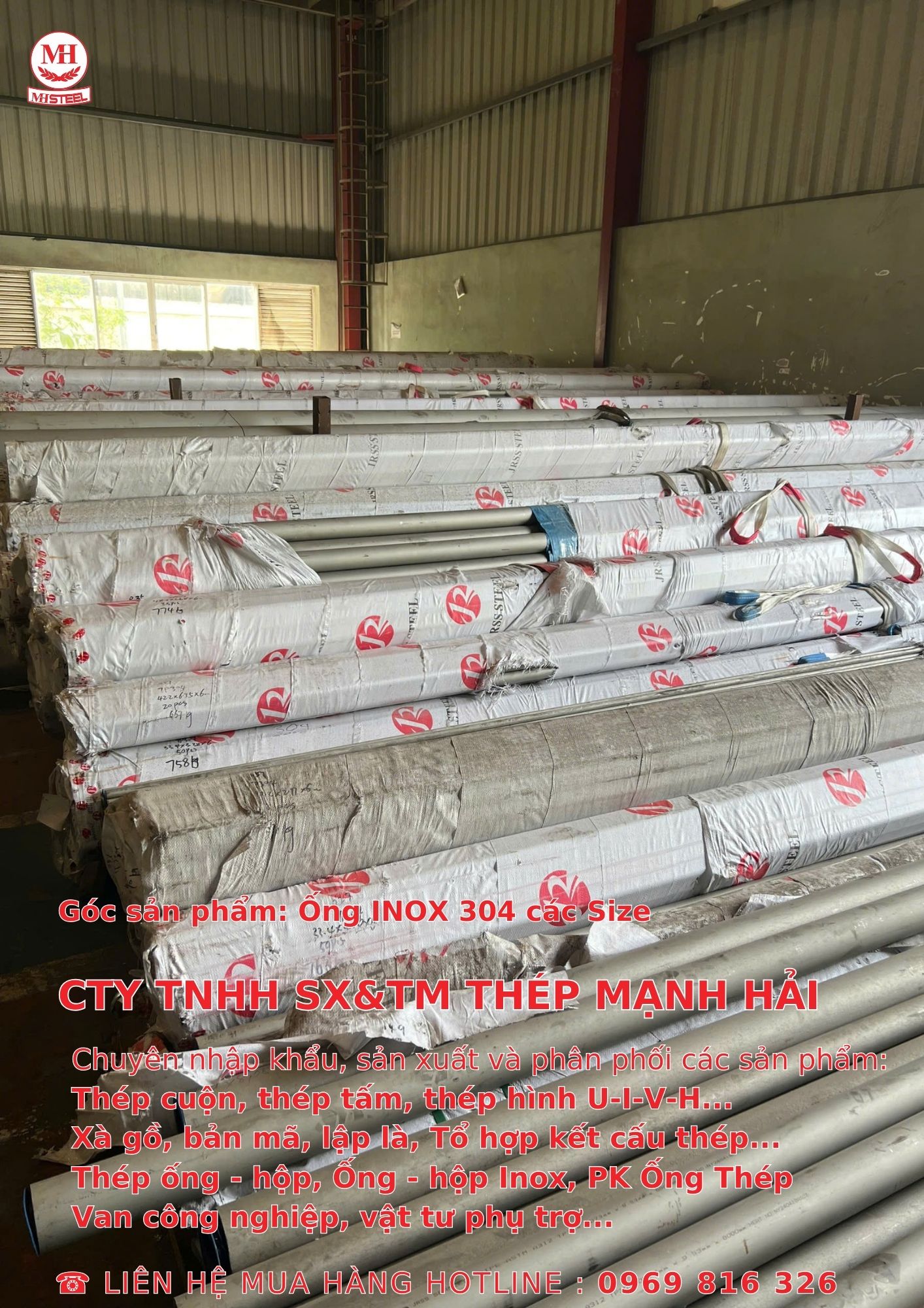 Ống INOX304 các Size - Thép Mạnh Hải