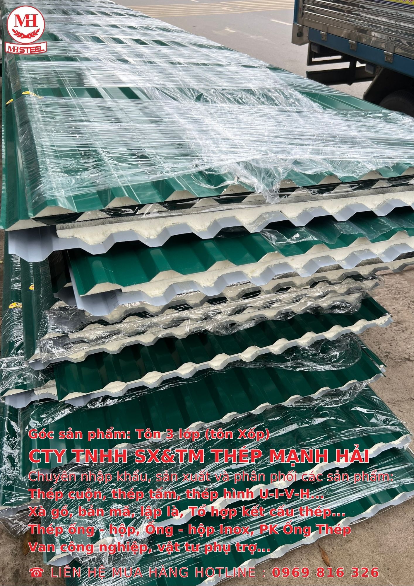 Tôn Xốp ( Tôn 3 lớp ) - Thép Mạnh Hải