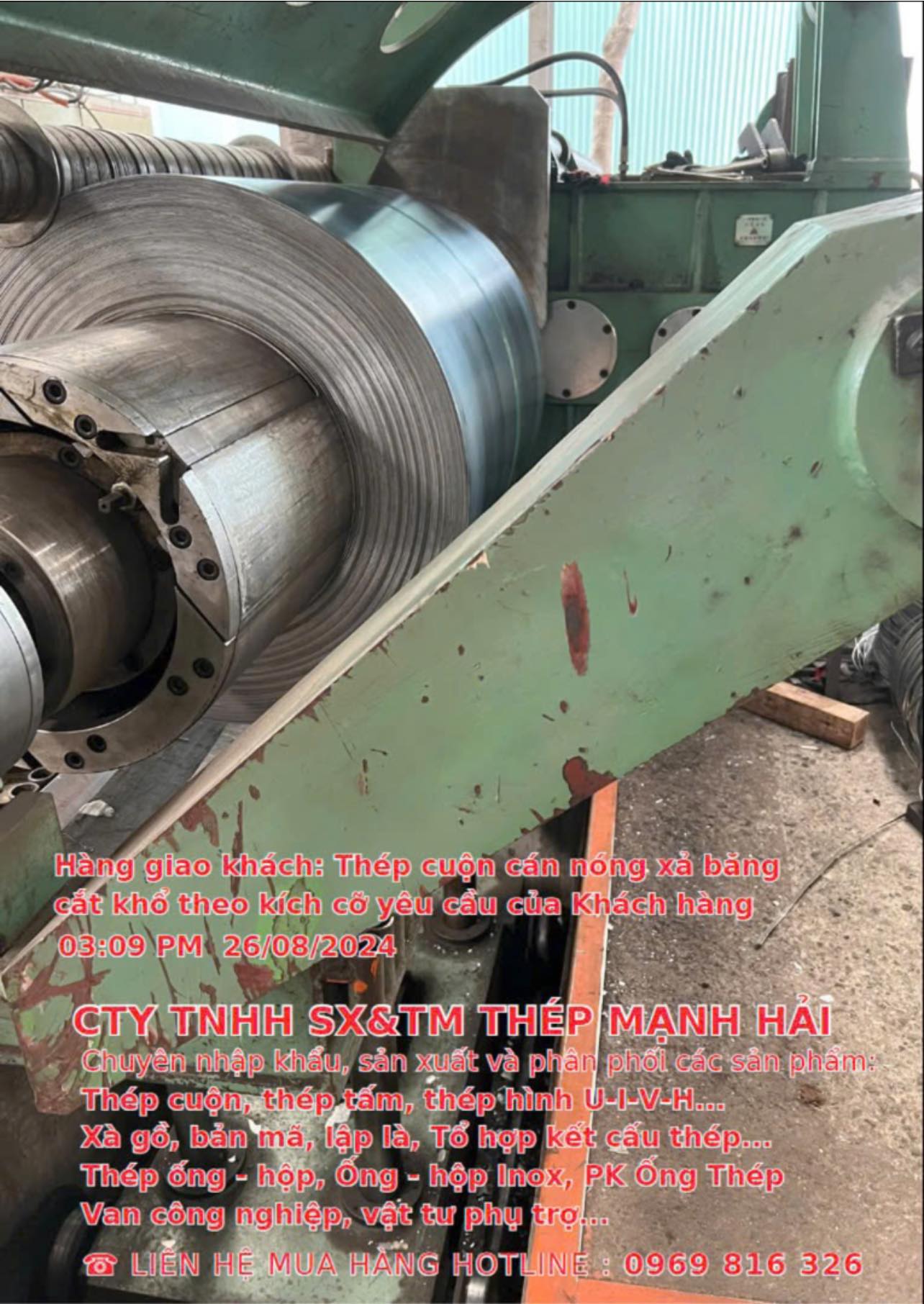Quy Trình Xả Băng, Cắt kích cỡ theo yêu cầu