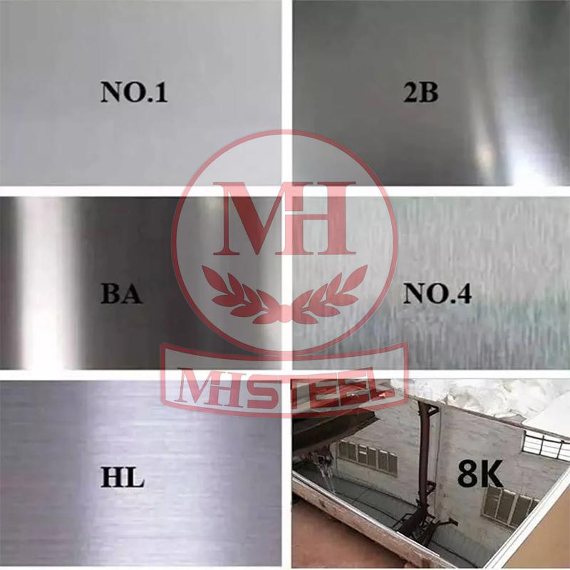 Các loại bề mặt inox: No.1, 2B, BA, No.4, HL, bóng gương