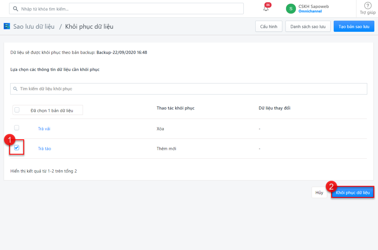 sao lưu dữ liệu
