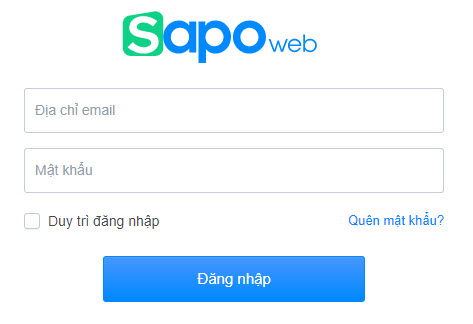 Đăng nhập vào phần mềm Sapo