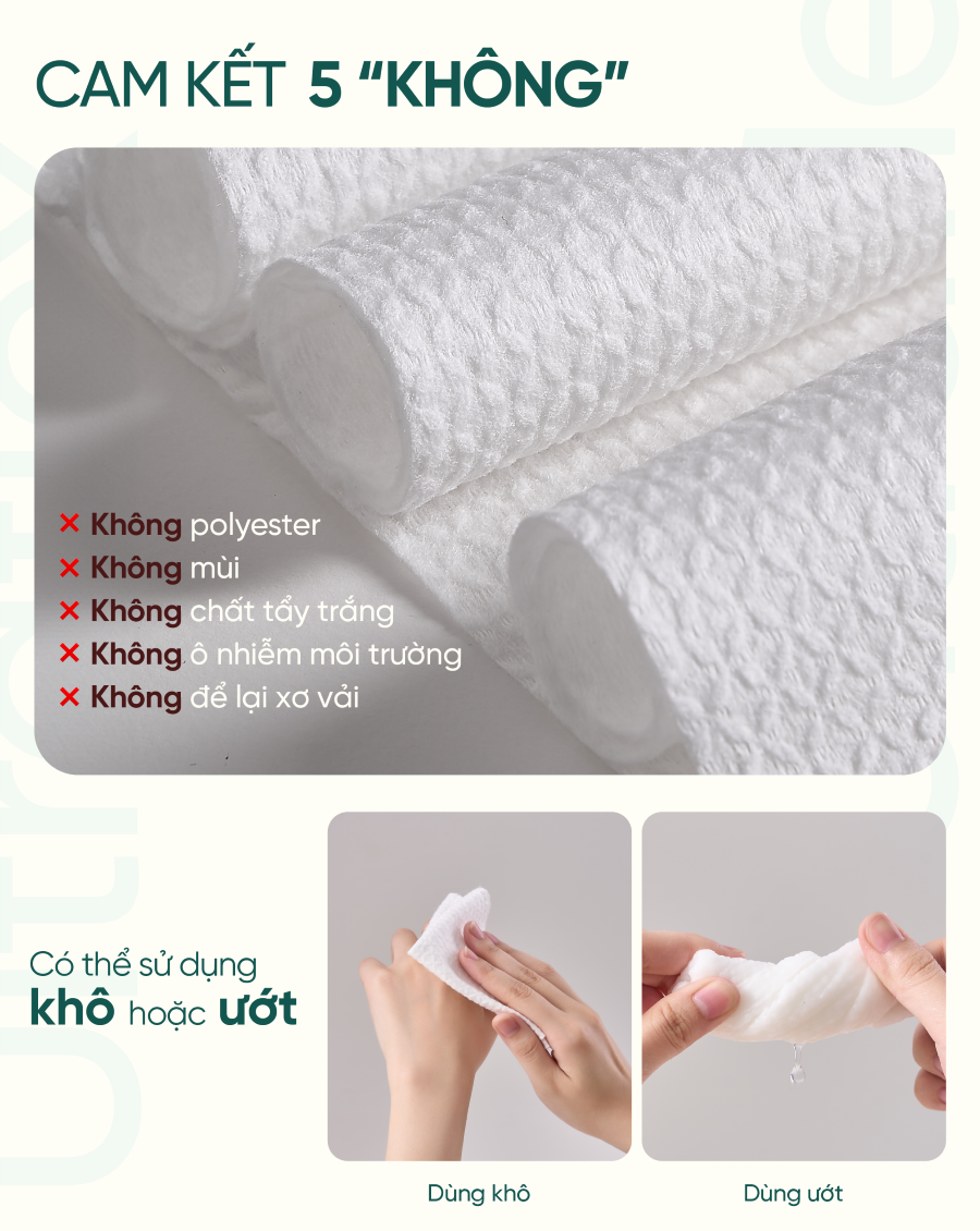 Combo 5 Khăn Khô Du Lịch Goêm "Đi Vi Vu Đi" - Hộp 5m