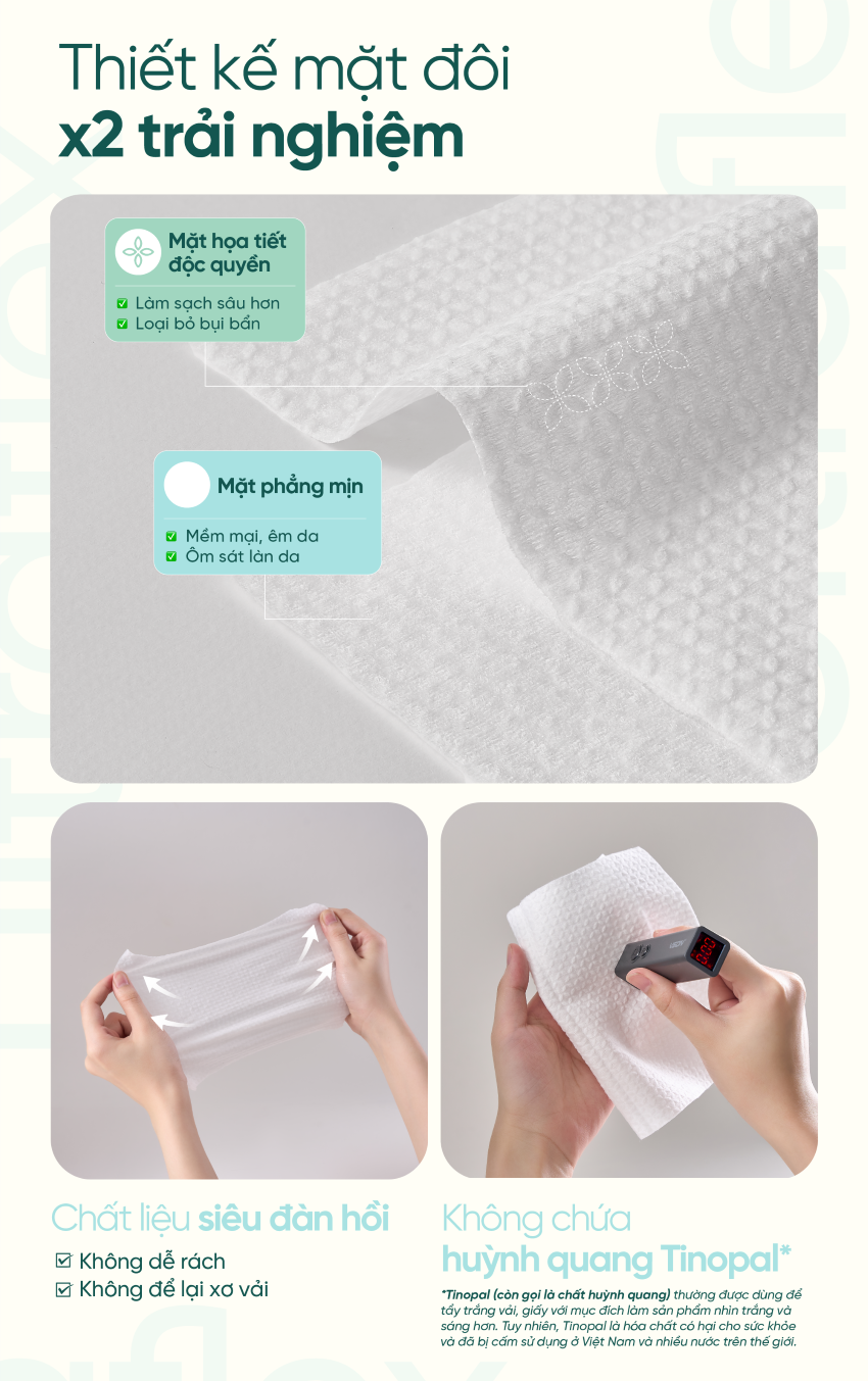 Combo 5 Khăn Khô Đa Năng Goêm "UltraFlex" - Bịch Rút 60m
