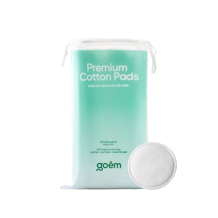 Bông Tẩy Trang Cao Cấp Goêm 100% Cotton Miếng Tròn 204m