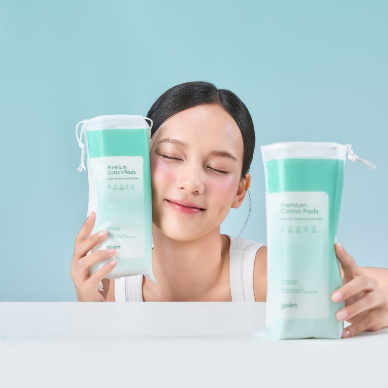 Bông Tẩy Trang Cao Cấp Goêm 100% Cotton Miếng Vuông Lớn 100m