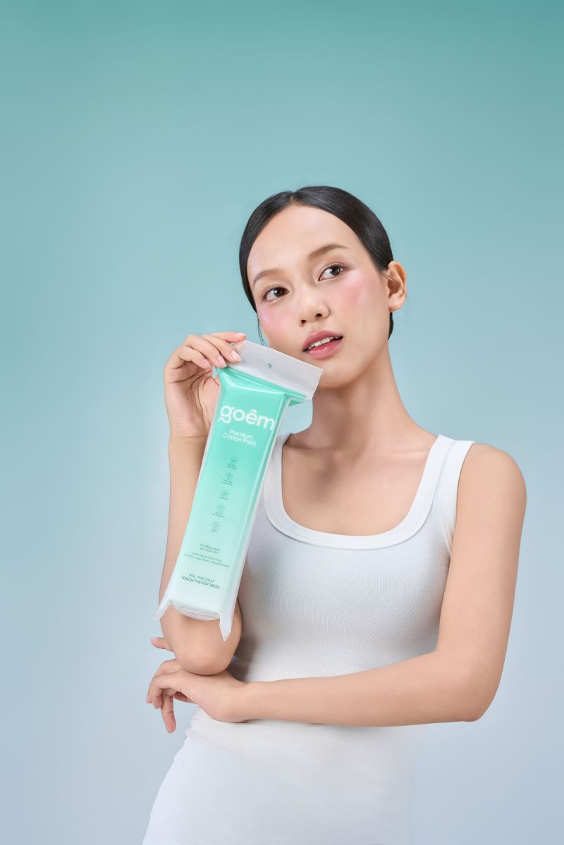Bông Tẩy Trang Cao Cấp Goêm 100% Cotton Miếng Vuông 150m