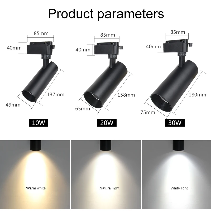 Đèn rọi ray 10W đen