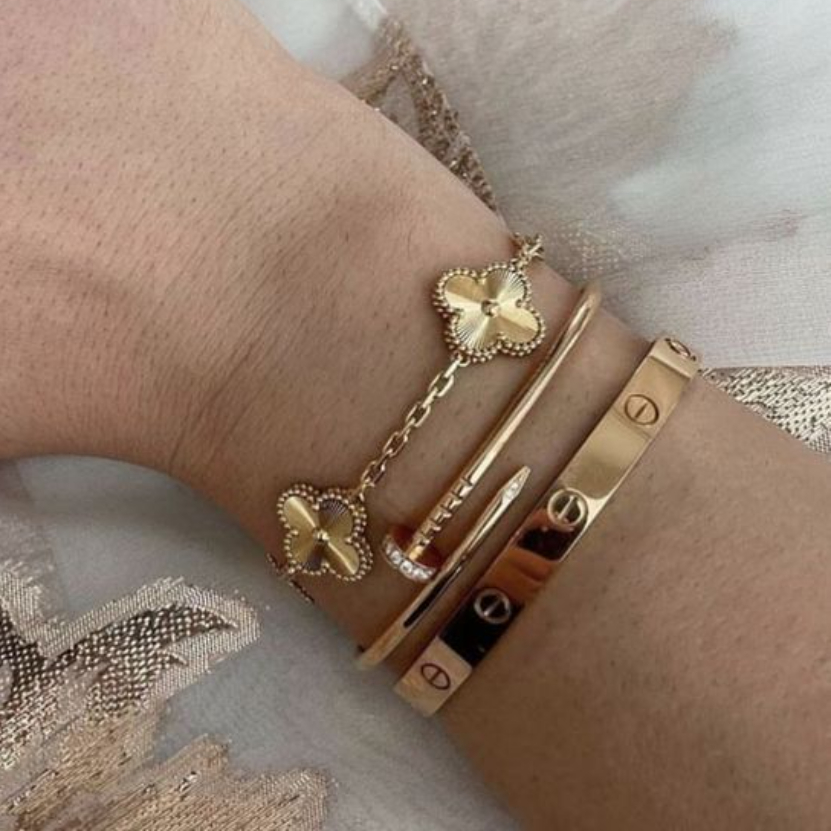 Clover Bracelet - Plain Gold