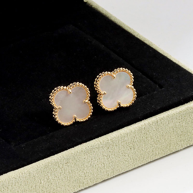 Clover Earrings - White