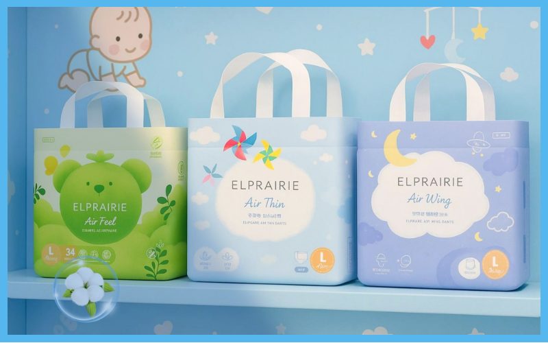 So sánh độ thấm hút giữa 3 dòng bỉm nhà Elprairie.