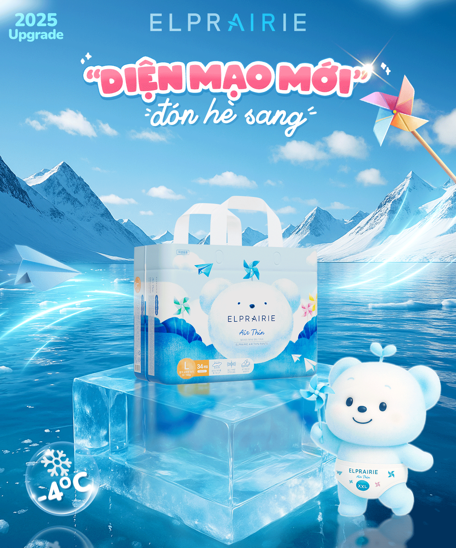 Bỉm Quần Elprairie Air-Thin  XL30