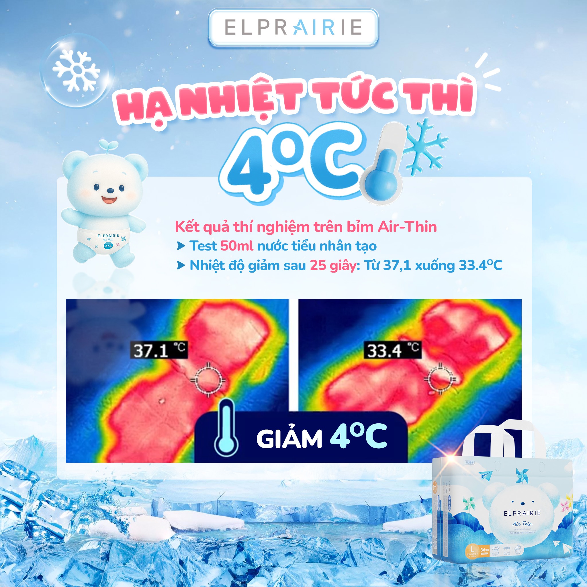 Bỉm Quần Elprairie Air-Thin  XL30