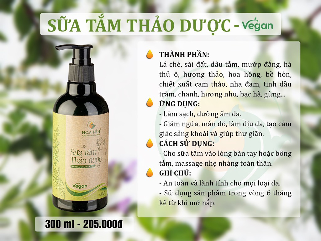 Sữa tắm thảo dược Hoa Nén