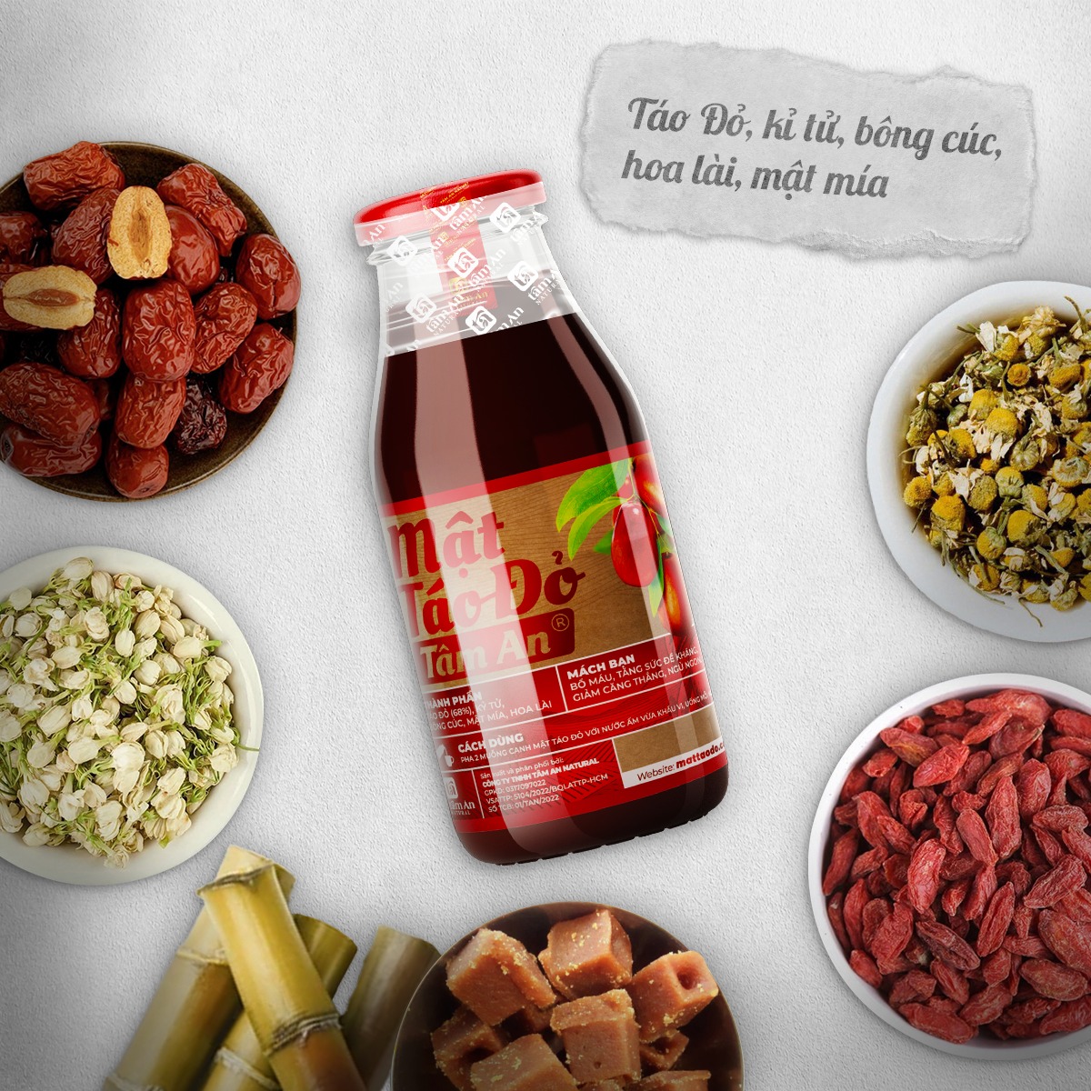 Mật táo đỏ Tâm An 250ml