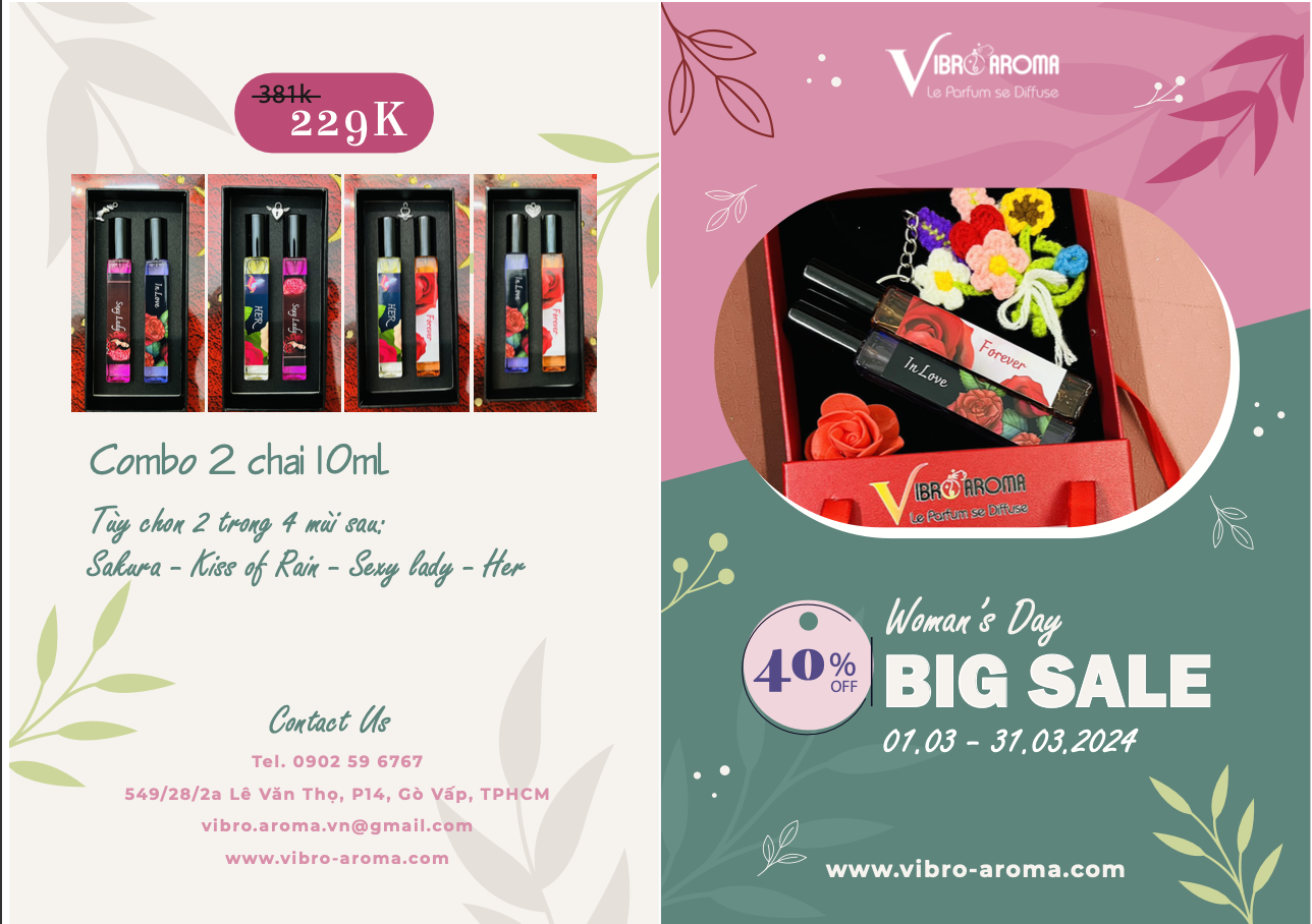 CHƯƠNG TRÌNH GIẢM GIÁ ĐẾN 40% MỪNG 8/3