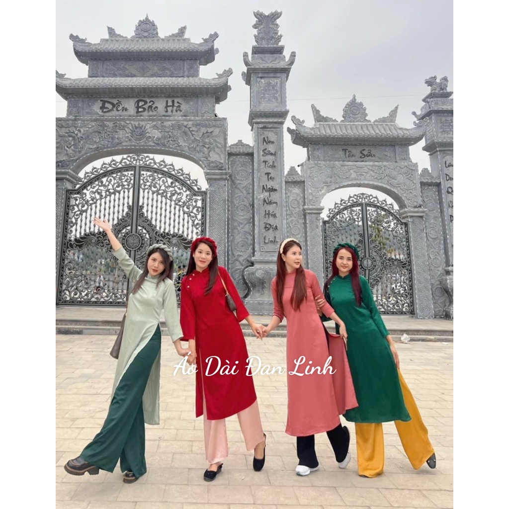 Áo dài cách tân suông dáng xưa  đủ màu - Áo Dài Đan Linh