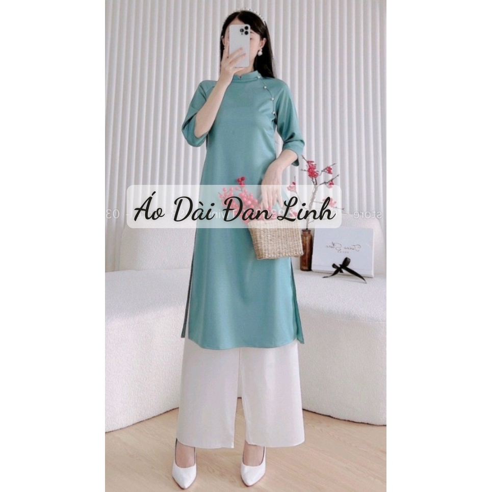 Áo dài cách tân suông dáng xưa  đủ màu - Áo Dài Đan Linh