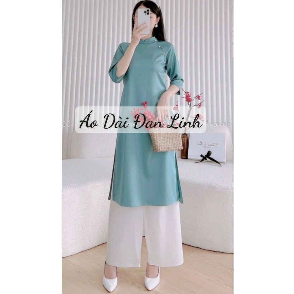 Áo dài cách tân suông dáng xưa  đủ màu - Áo Dài Đan Linh