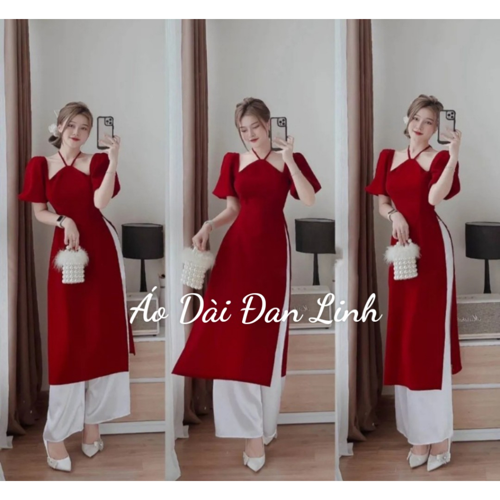 Áo dài cổ yếm xinh lắm - Áo Dài Đan Linh