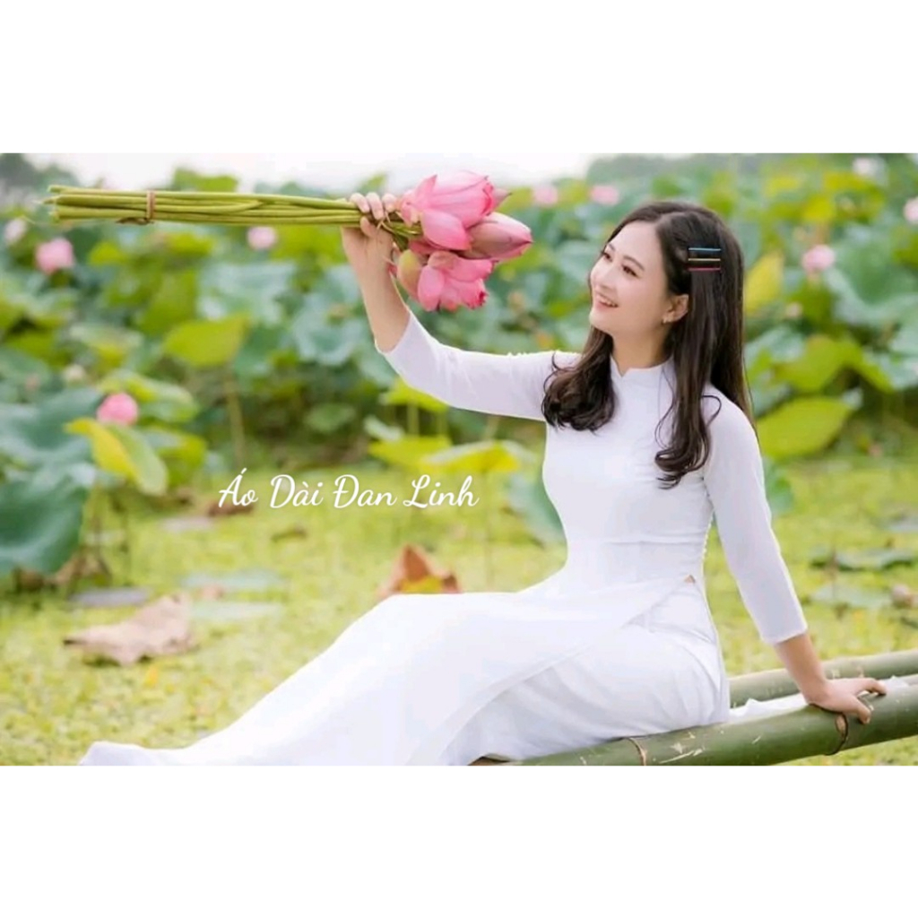 Áo dài trắng học sinh màu trắng tinh, trắng sứ - Áo Dài Đan Linh