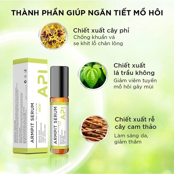 Son nách API chính hãng - Khử mùi hôi nách API - Lăn khử mùi ngăn tiết mồ hôi 72h