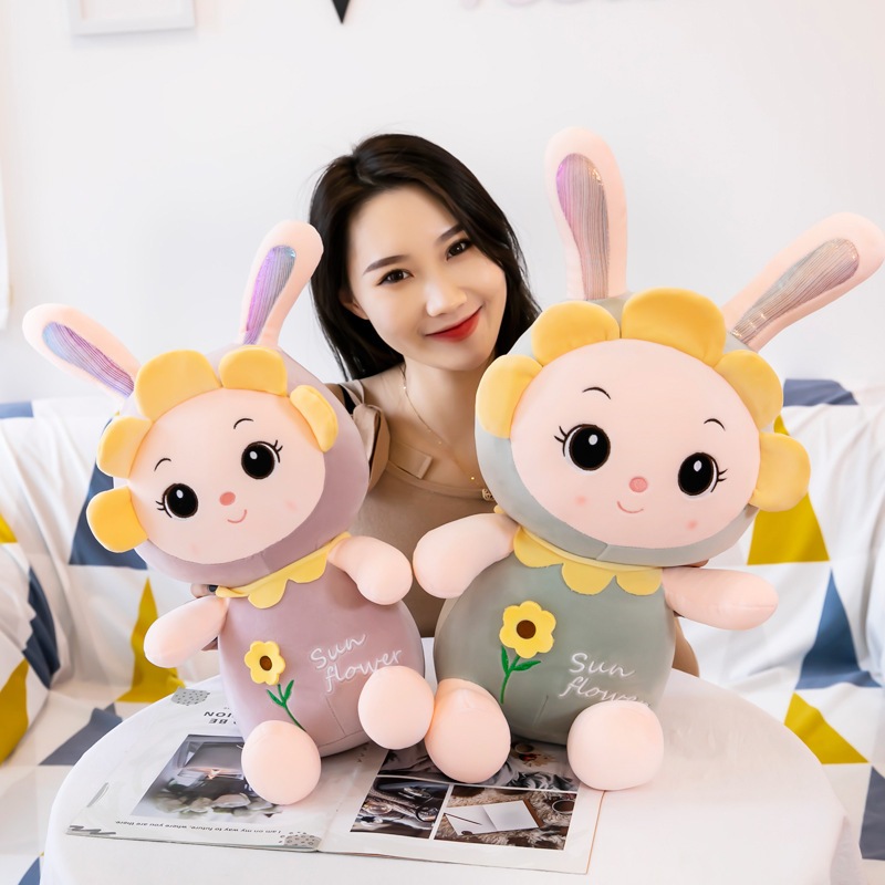 Gấu Bông Thỏ Mặt Hoa MIRANA Thú Nhồi Bông Cao Cấp Siêu Đáng Yêu