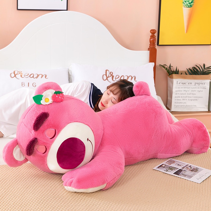 Gấu Bông Gấu Lotso Dâu Nằm Đáng Yêu Cao Cấp Thú Nhồi Bông Cao Cấp