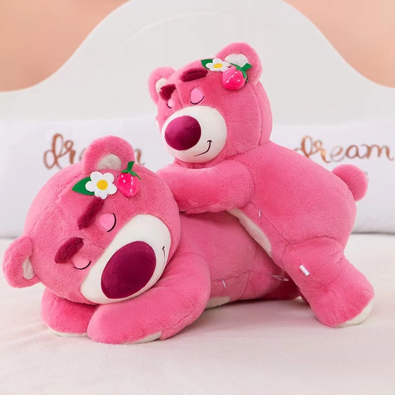 Gấu Bông Gấu Lotso Dâu Nằm Đáng Yêu Cao Cấp Thú Nhồi Bông Cao Cấp