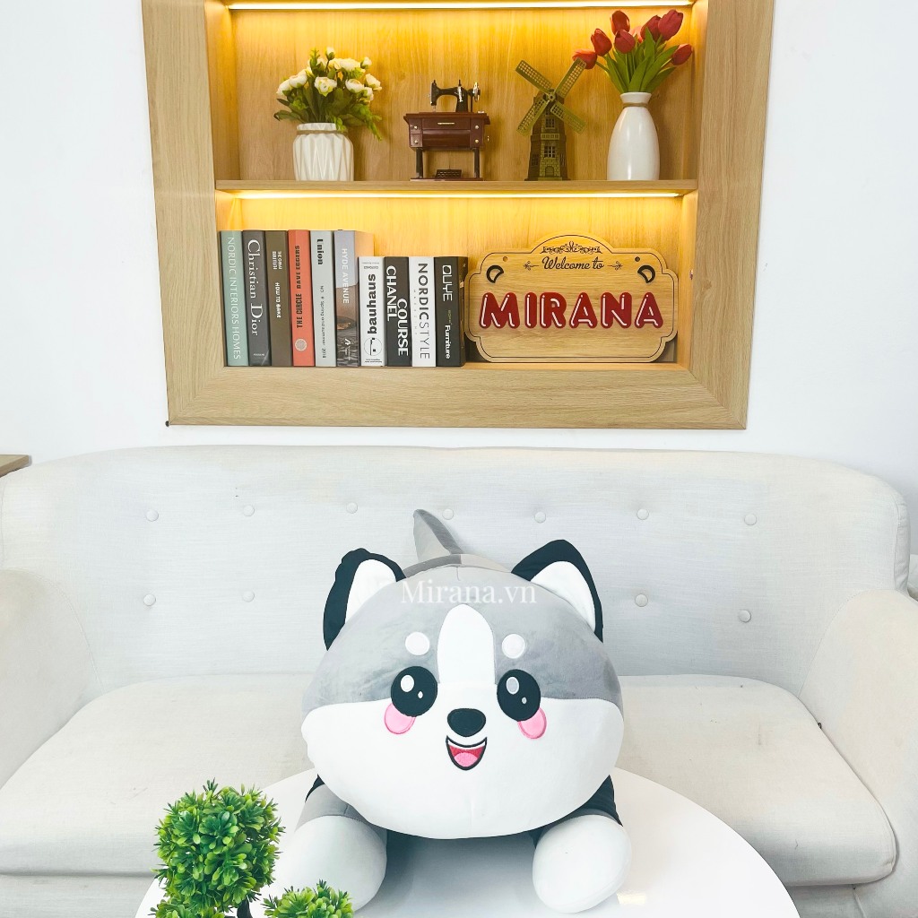Gấu Bông Chó Mèo Alaska MIRANA Thú Nhồi Bông Chó Mèo Cao Cấp Siêu Đáng Yêu