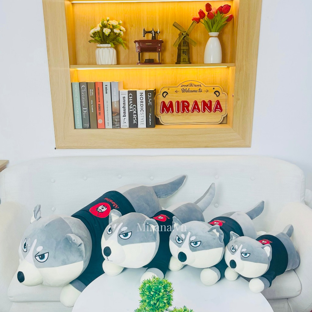 Gấu Bông Chó Mèo Alaska MIRANA Thú Nhồi Bông Chó Mèo Cao Cấp Siêu Đáng Yêu