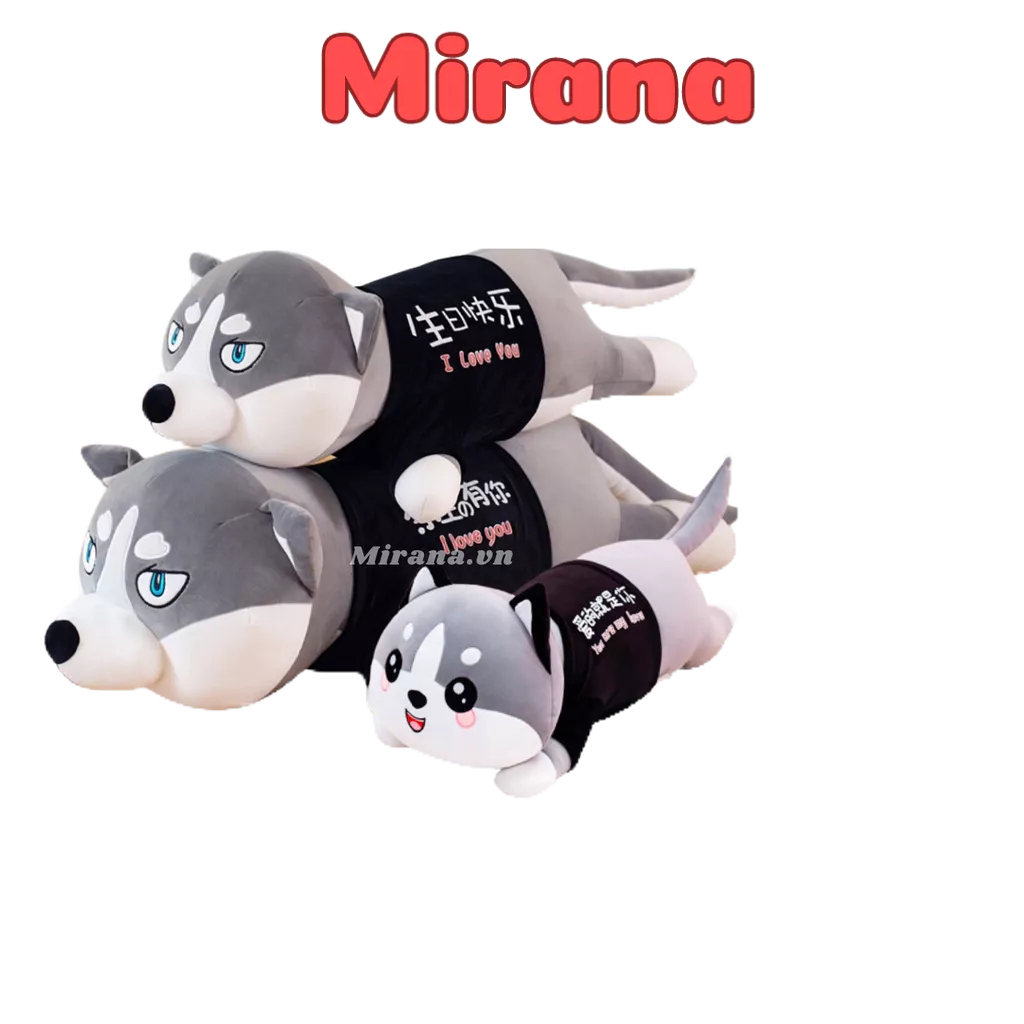 Gấu Bông Chó Mèo Alaska MIRANA Thú Nhồi Bông Chó Mèo Cao Cấp Siêu Đáng Yêu
