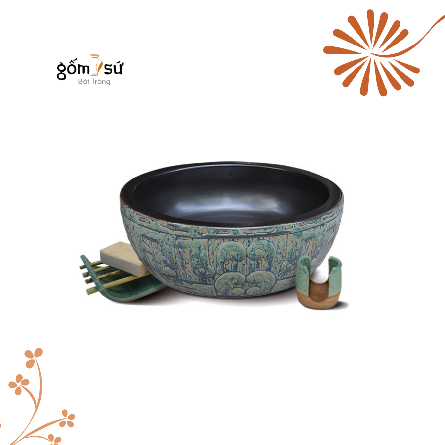 [Luxury] Chậu gốm rửa mặt lịch lãm sang /GBTSD01