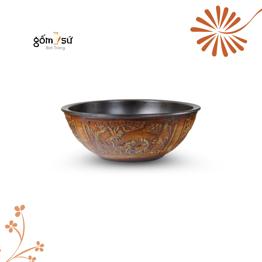 [Luxury] Chậu gốm rửa mặt lịch lãm sang /GBTSD02