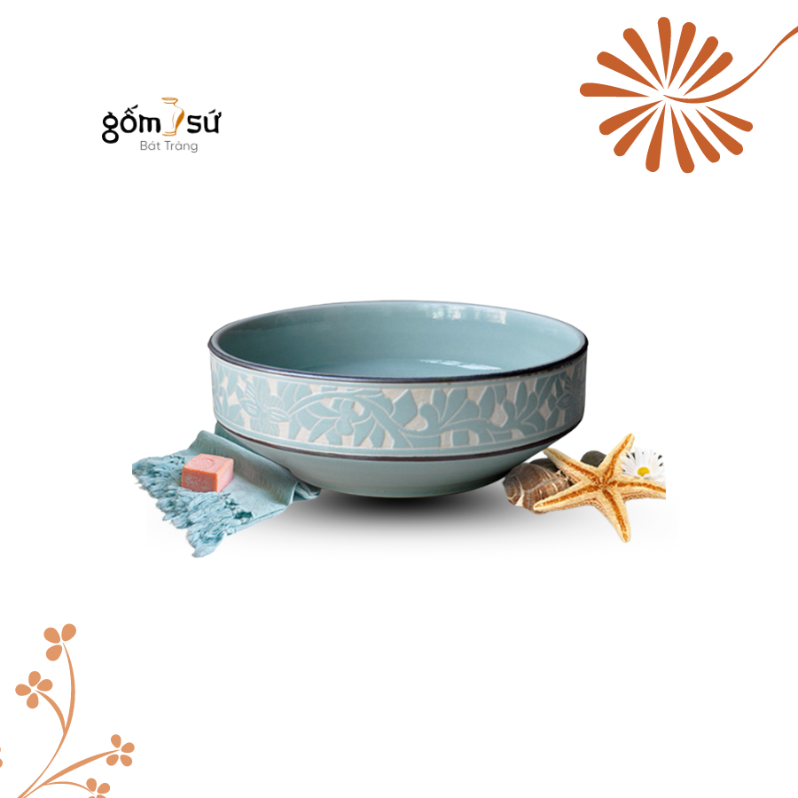 [Luxury] Chậu gốm rửa mặt lịch lãm sang /GBTSD07