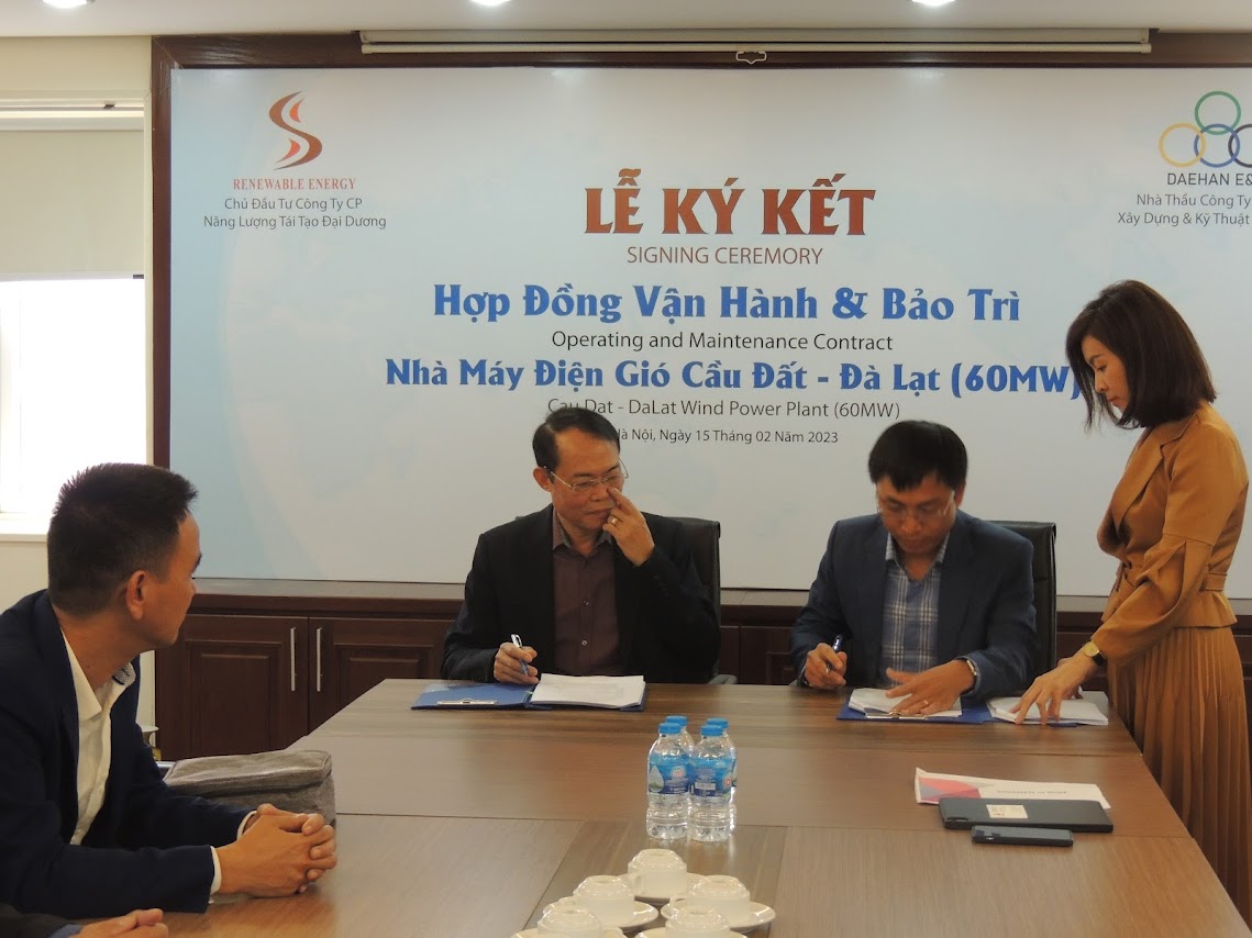 15/02/2023 Lễ Ký Kết Hợp Đồng O&M Nhà Máy Điện Gió Cầu Đất Đà Lạt.