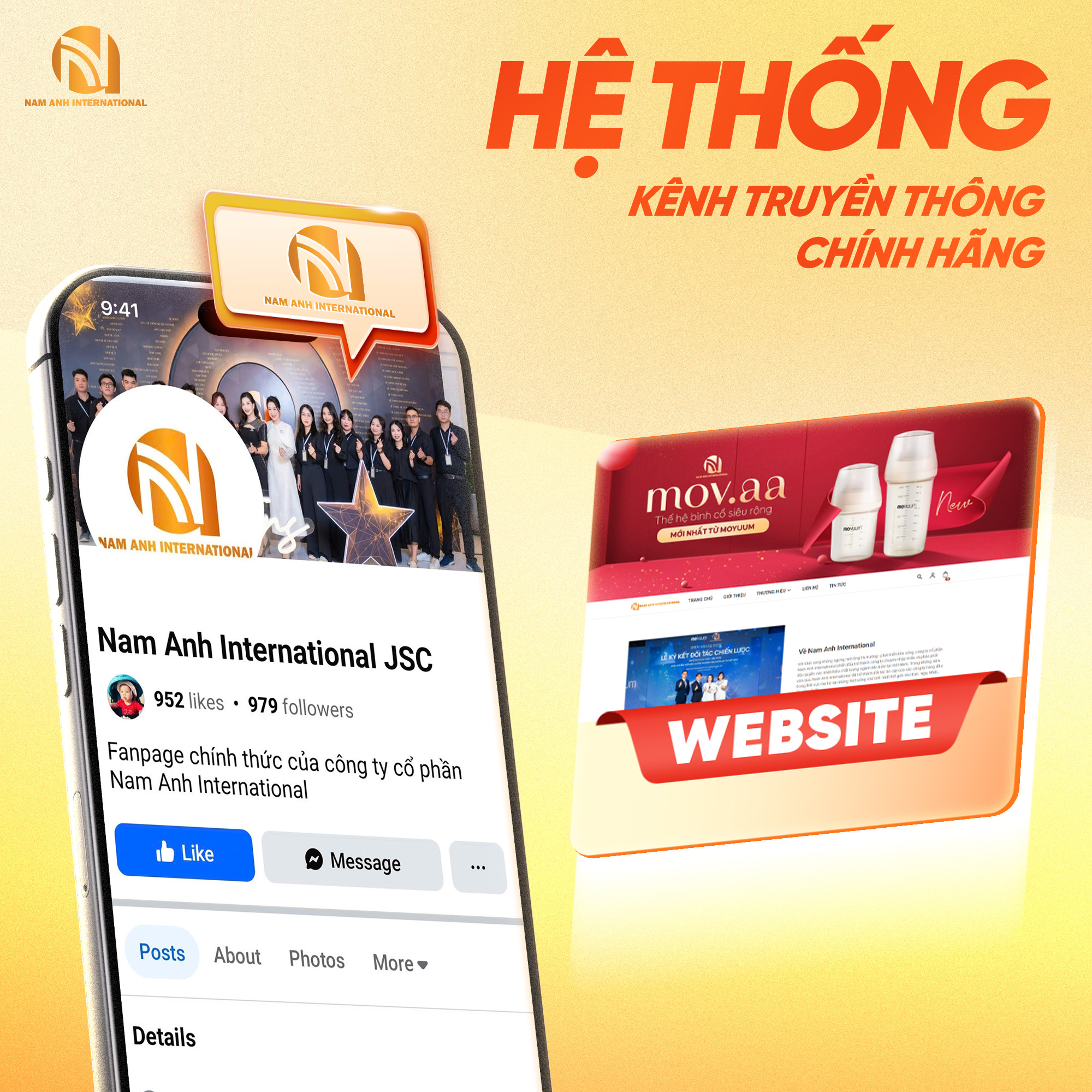 Các kênh truyền thông chính thức của Nam Anh International