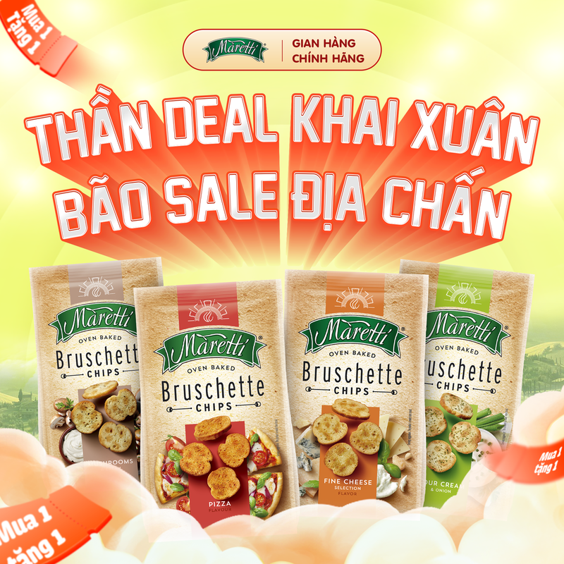 Bão sale khai xuân mua 1 tặng 1 cho sản phẩm bánh mì nướng Maretti