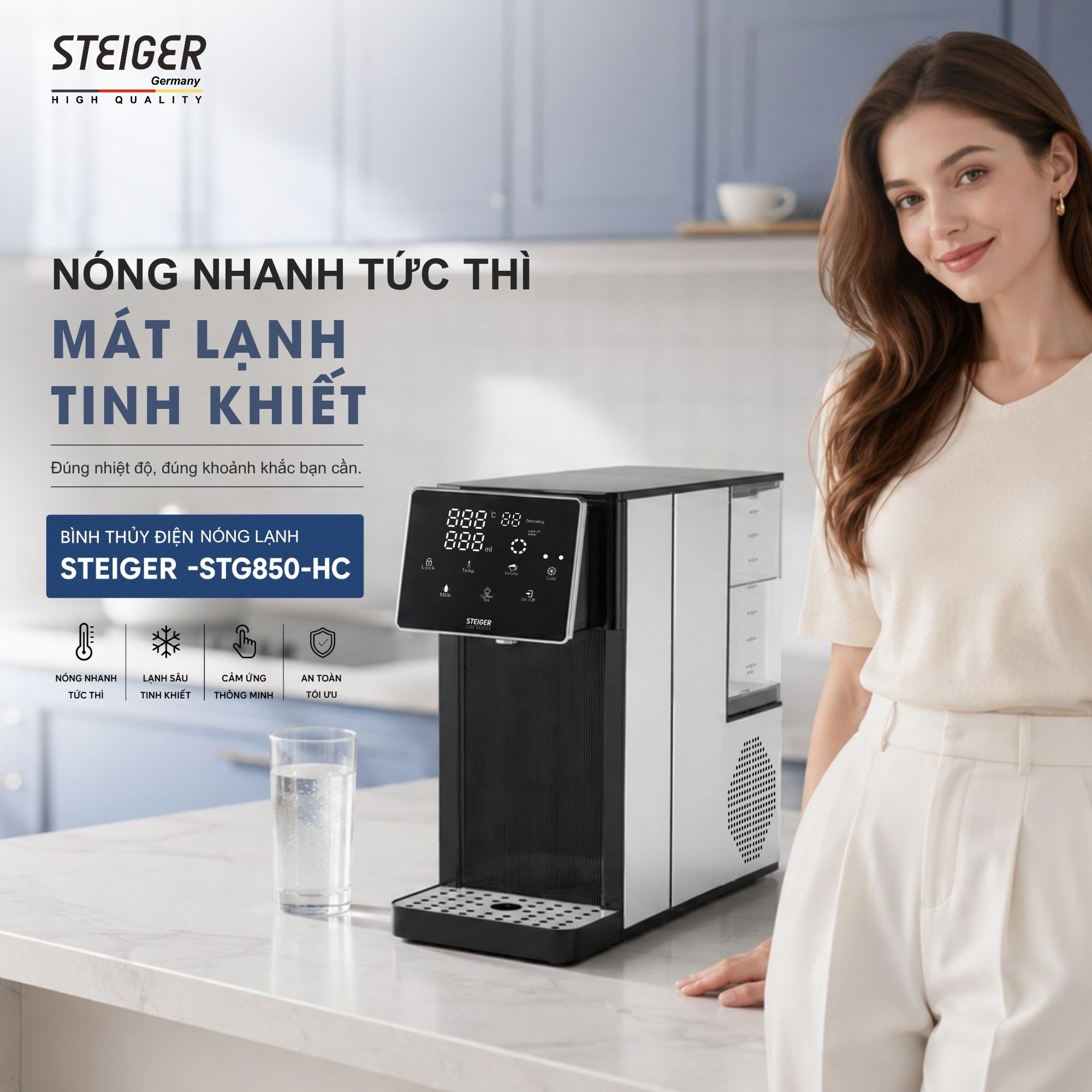 Máy Lọc Nước Nóng Lạnh Steiger STG850-HC
