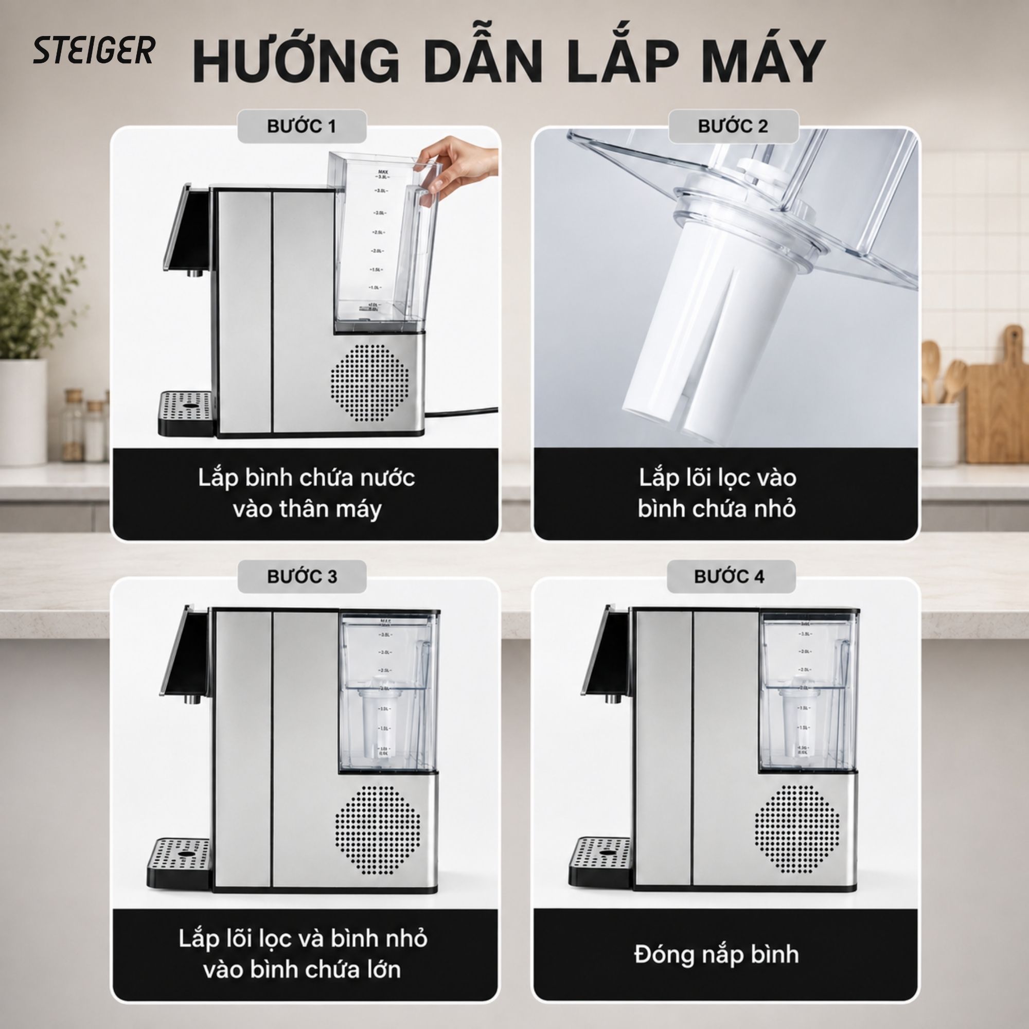 Máy Lọc Nước Nóng Lạnh Steiger STG850-HC