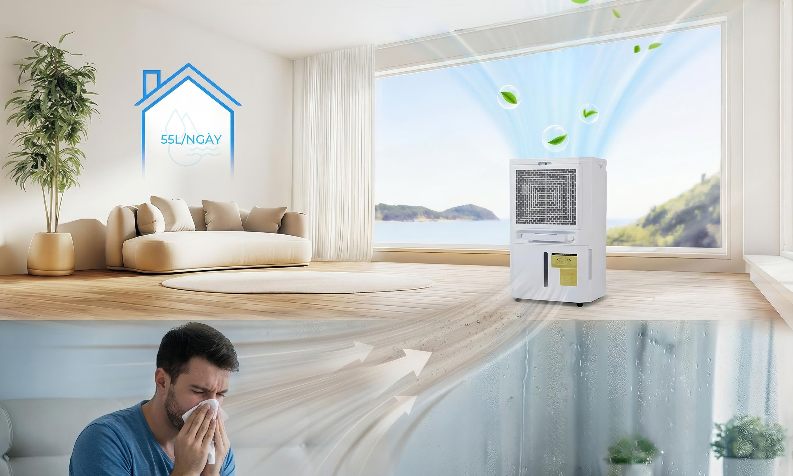 Máy hút ẩm Steiger STG - 855BW