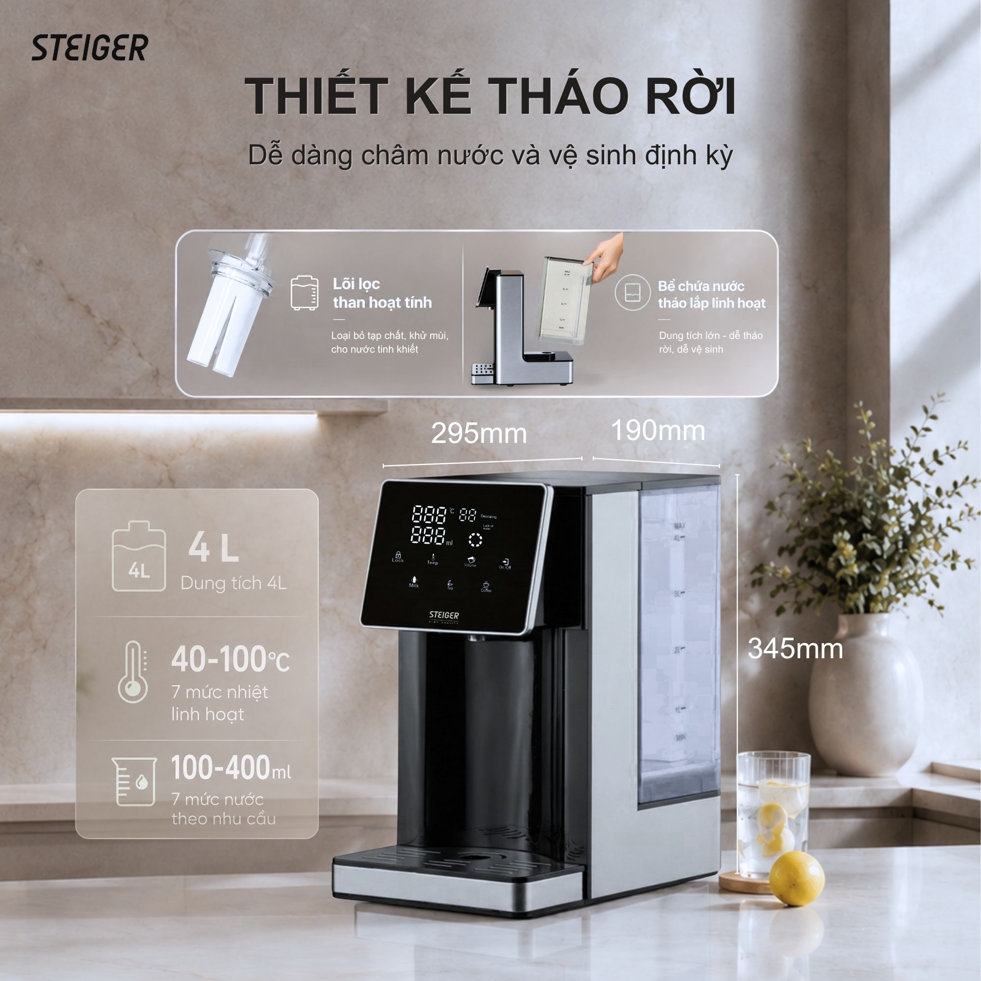 Bình thủy điện Steiger STG400-H